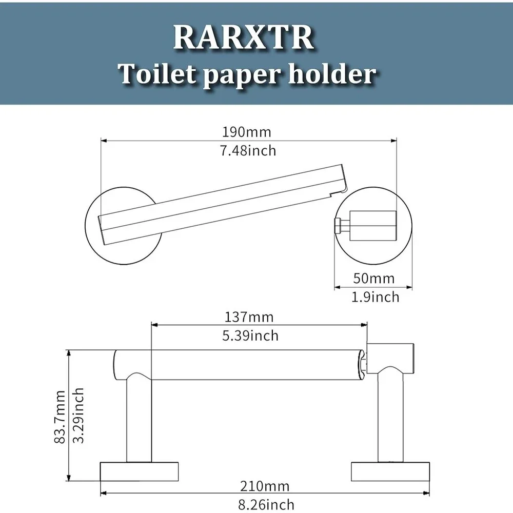 Brushed Grey 2 Pack Toilet Paper Holder